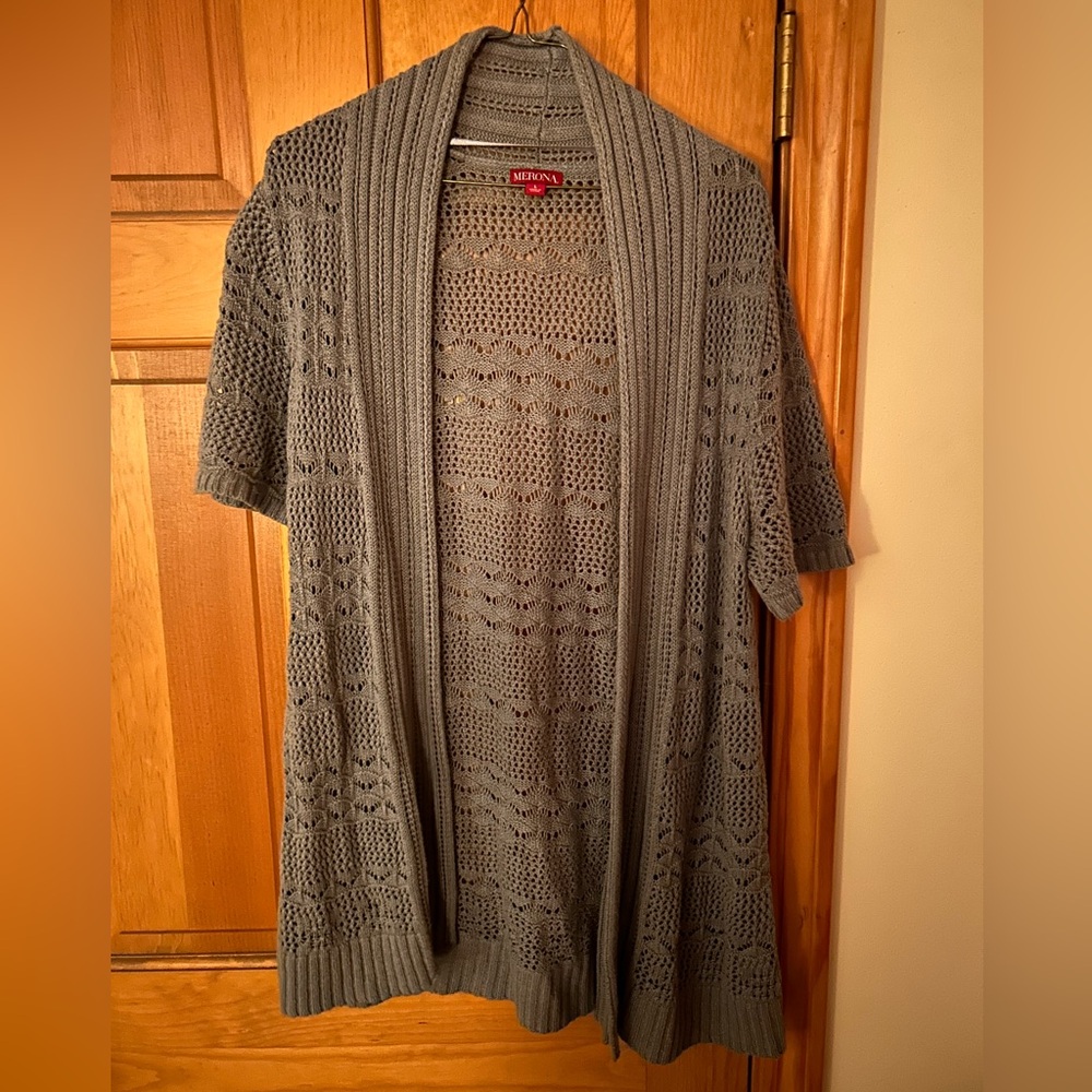 Gray Knit Cardigan